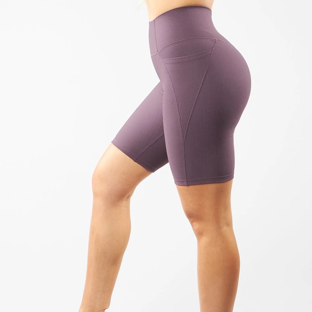 Ribbed biker shorts